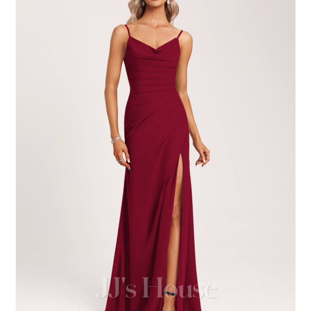 JJs House Burgundy Maxi Dress with Slit